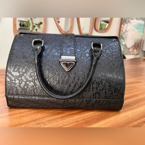 BCBGeneration Black Textured Satchel